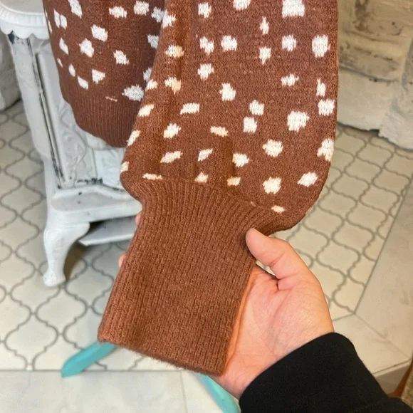 NWT | Dee Elly | Spotted Fawn Sweater - Picture 3 of 6
